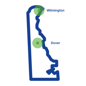 Delaware Map - Medical courier services Delaware