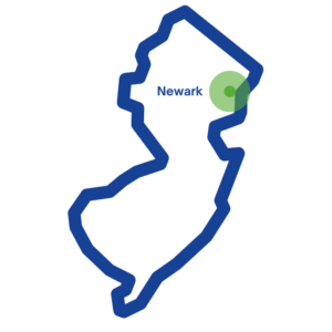 New Jersey State outline with Newark highlight